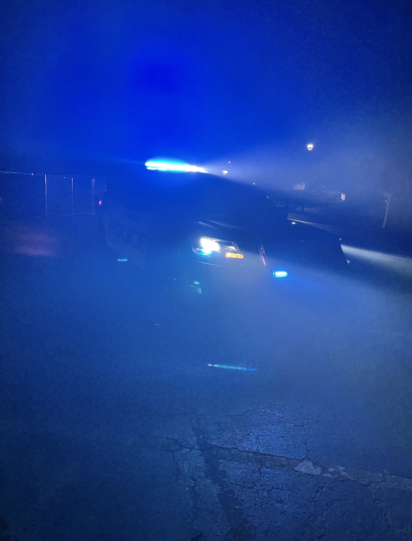 Explorer SUV in smoke