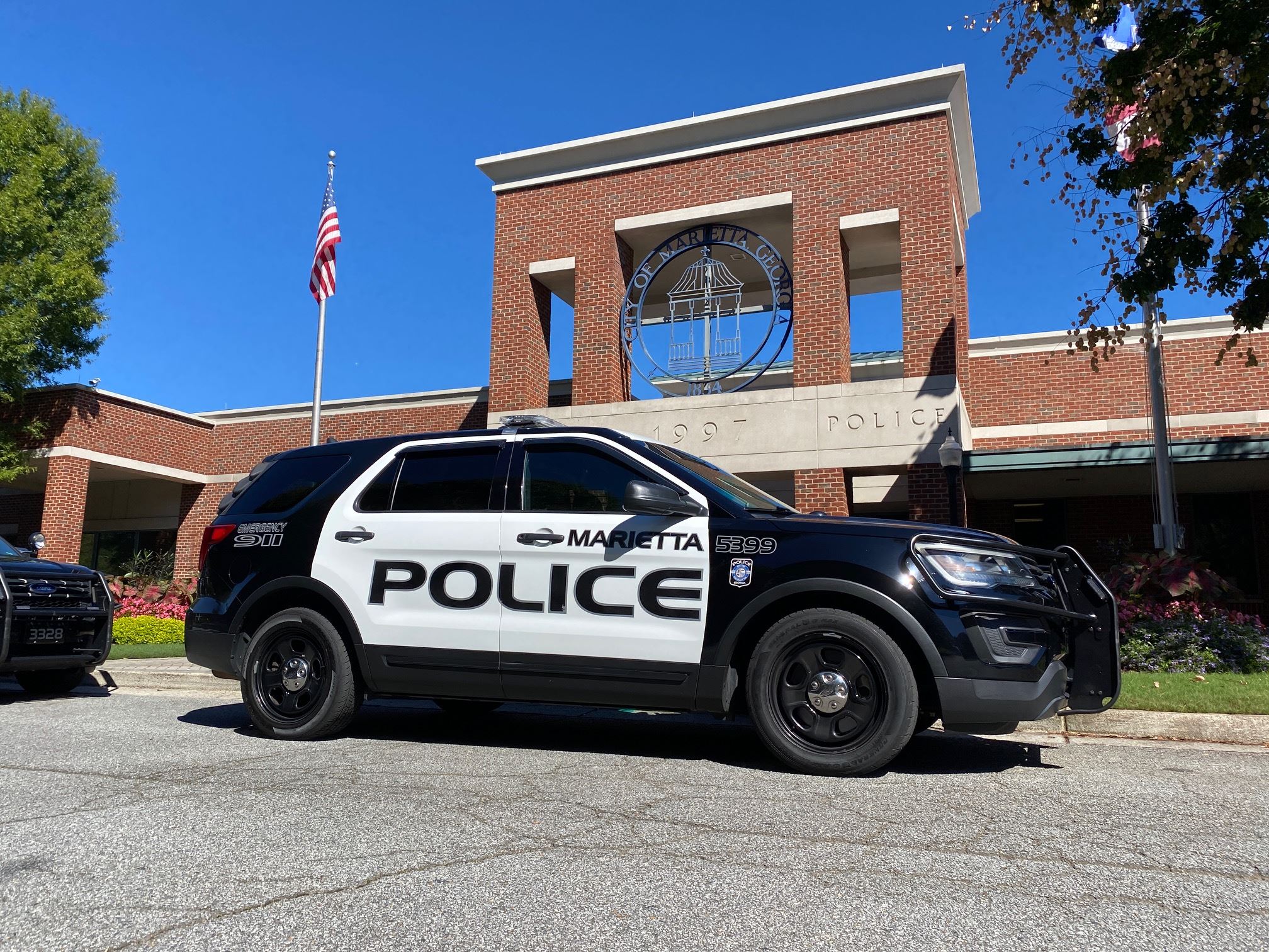 Vehicle in front of main entrance