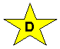 A yellow star with a letter D inside of it