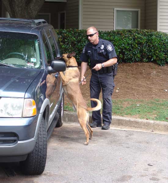 Officer Mark Bishop and K9 Bono during training