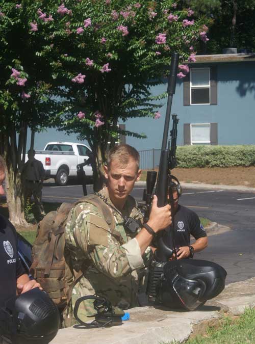 Marietta PD snipers during an integrated dynamic entry SWAT training Scenario